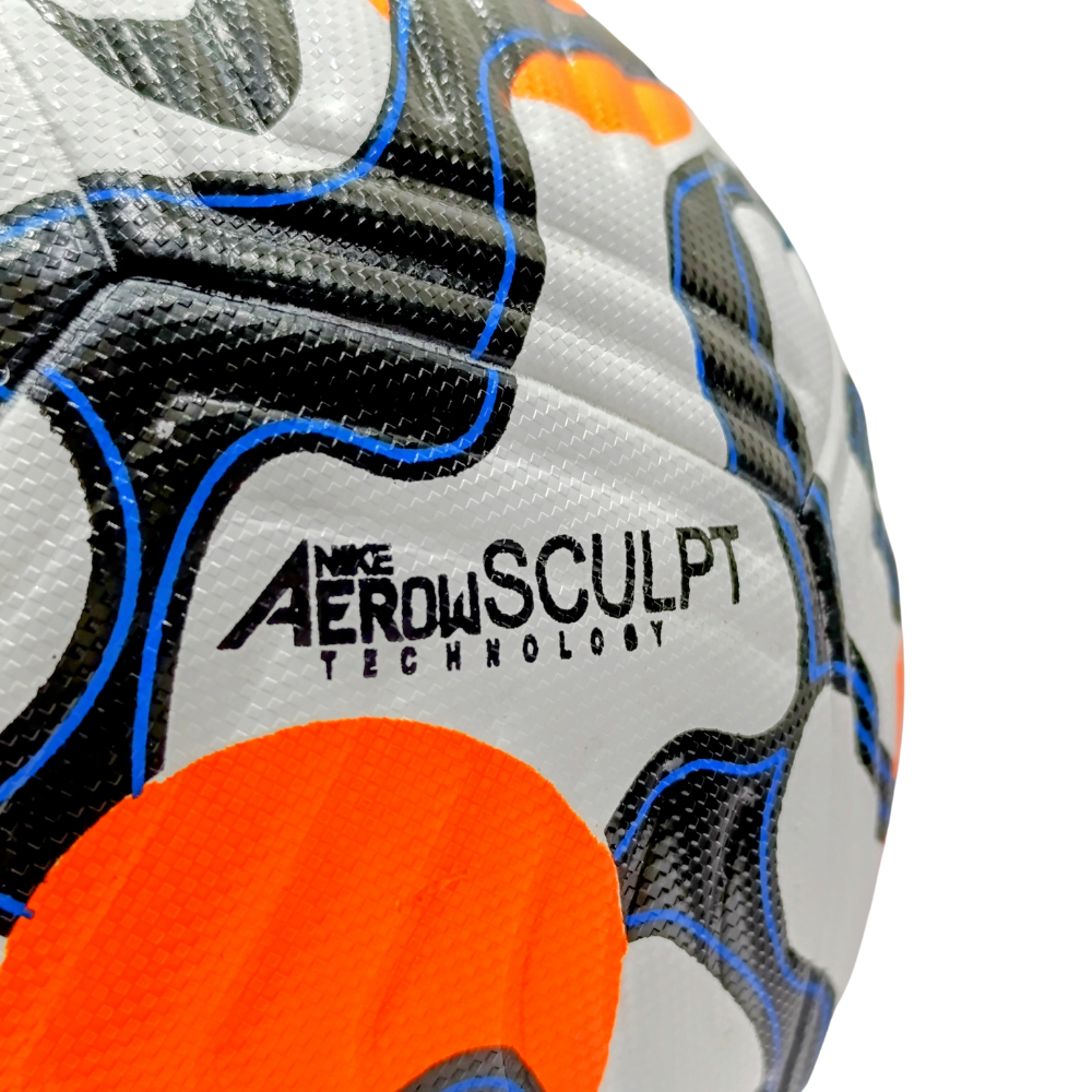 Nike Football with Aerowsculpt Technology - Orange/Blue/Black Design